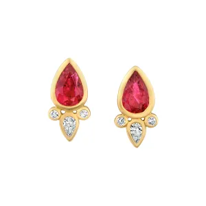 Ruby & Diamond Stud Earrings