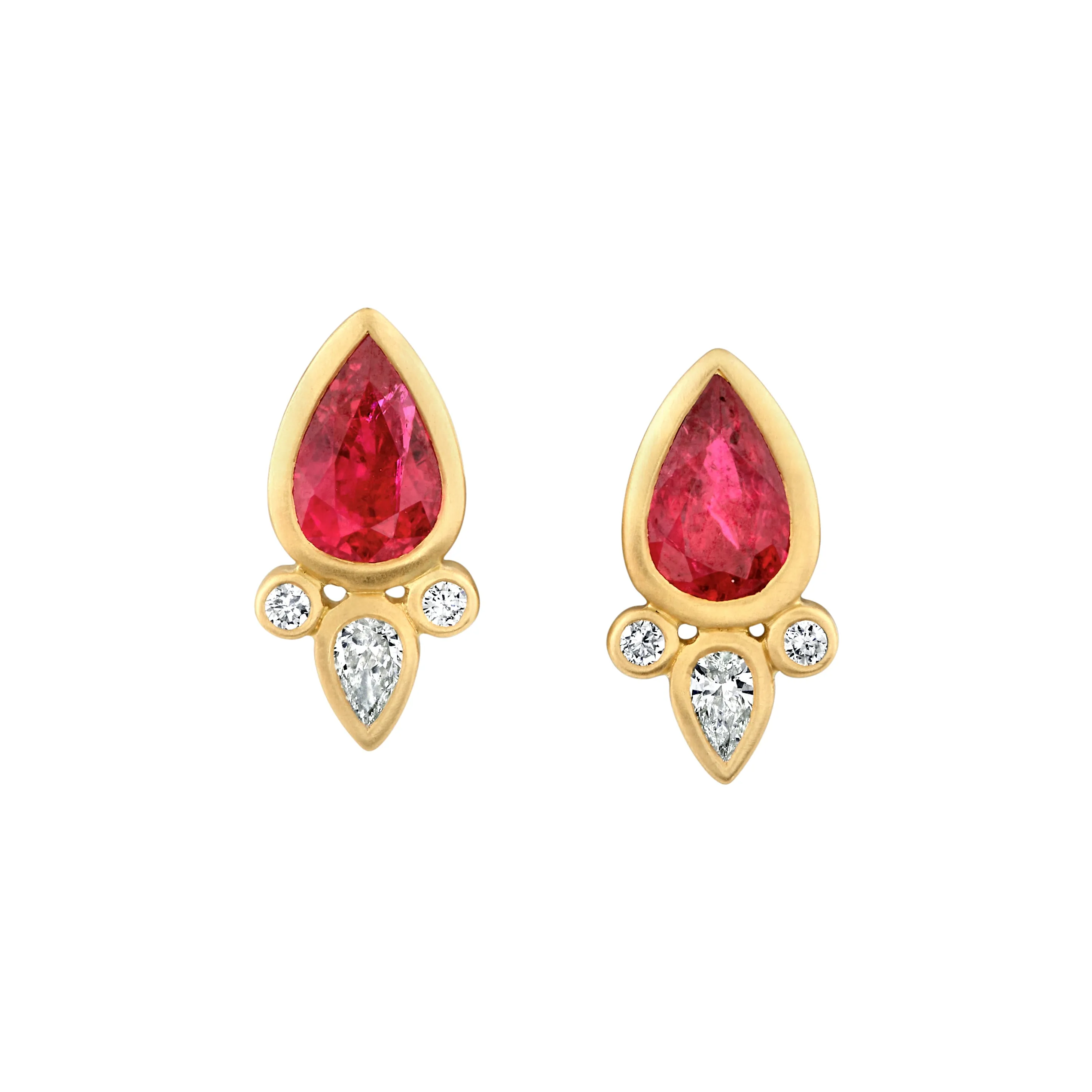 Ruby & Diamond Stud Earrings