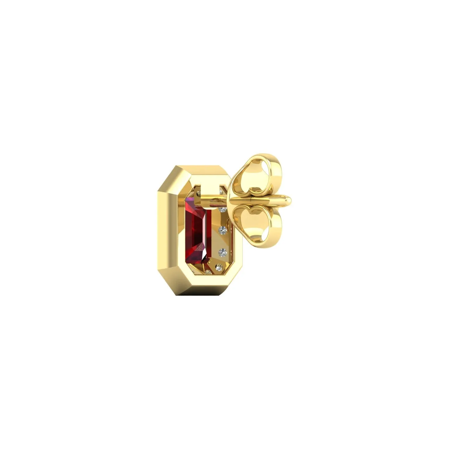 Ruby and Diamond Halo Stud Earrings