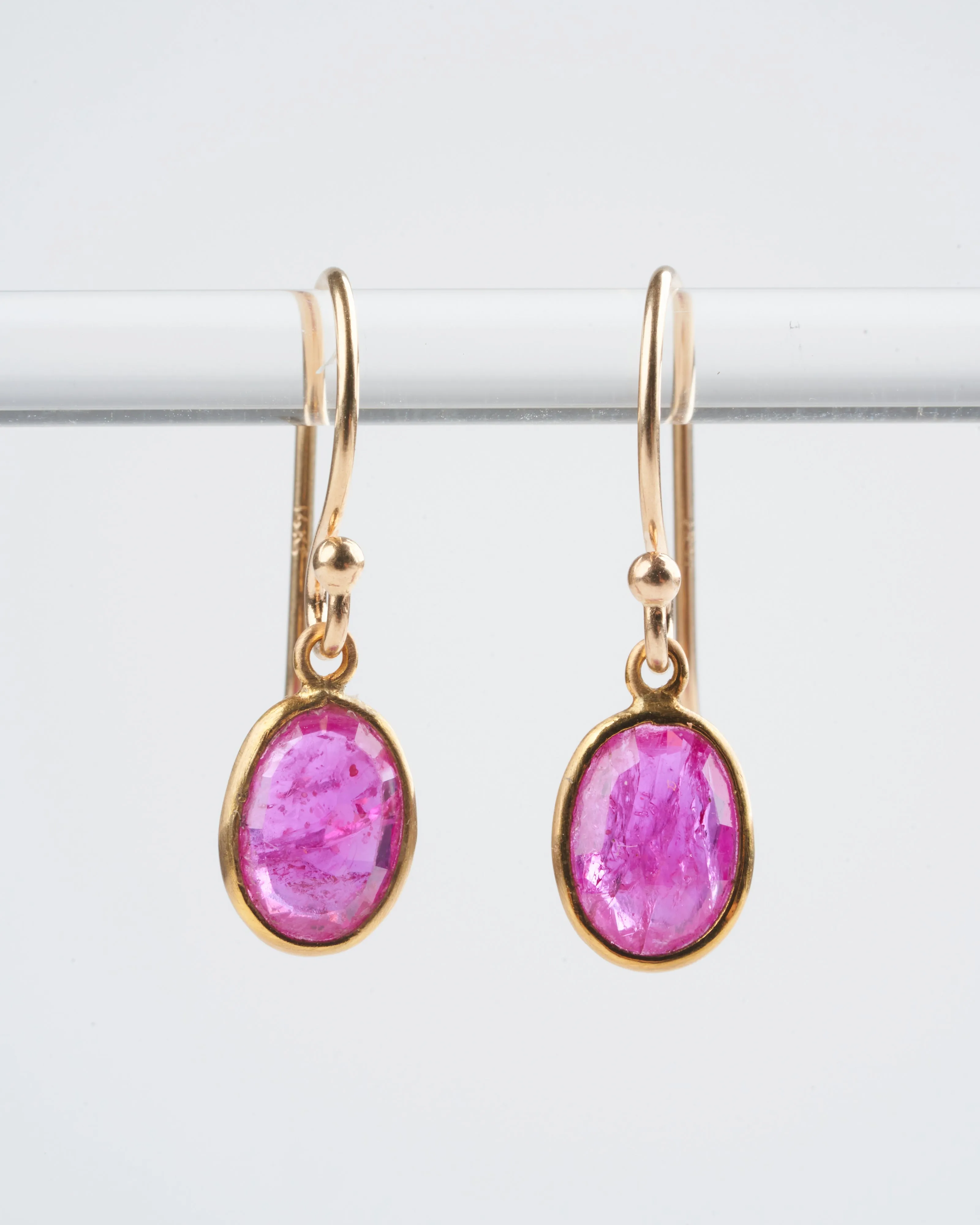 ruby drop earrings - pink
