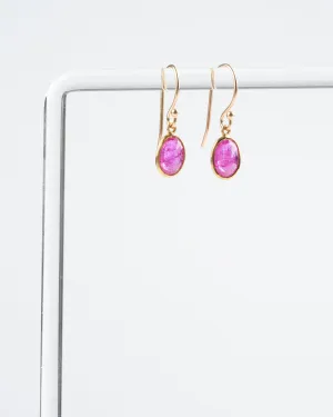 ruby drop earrings - pink