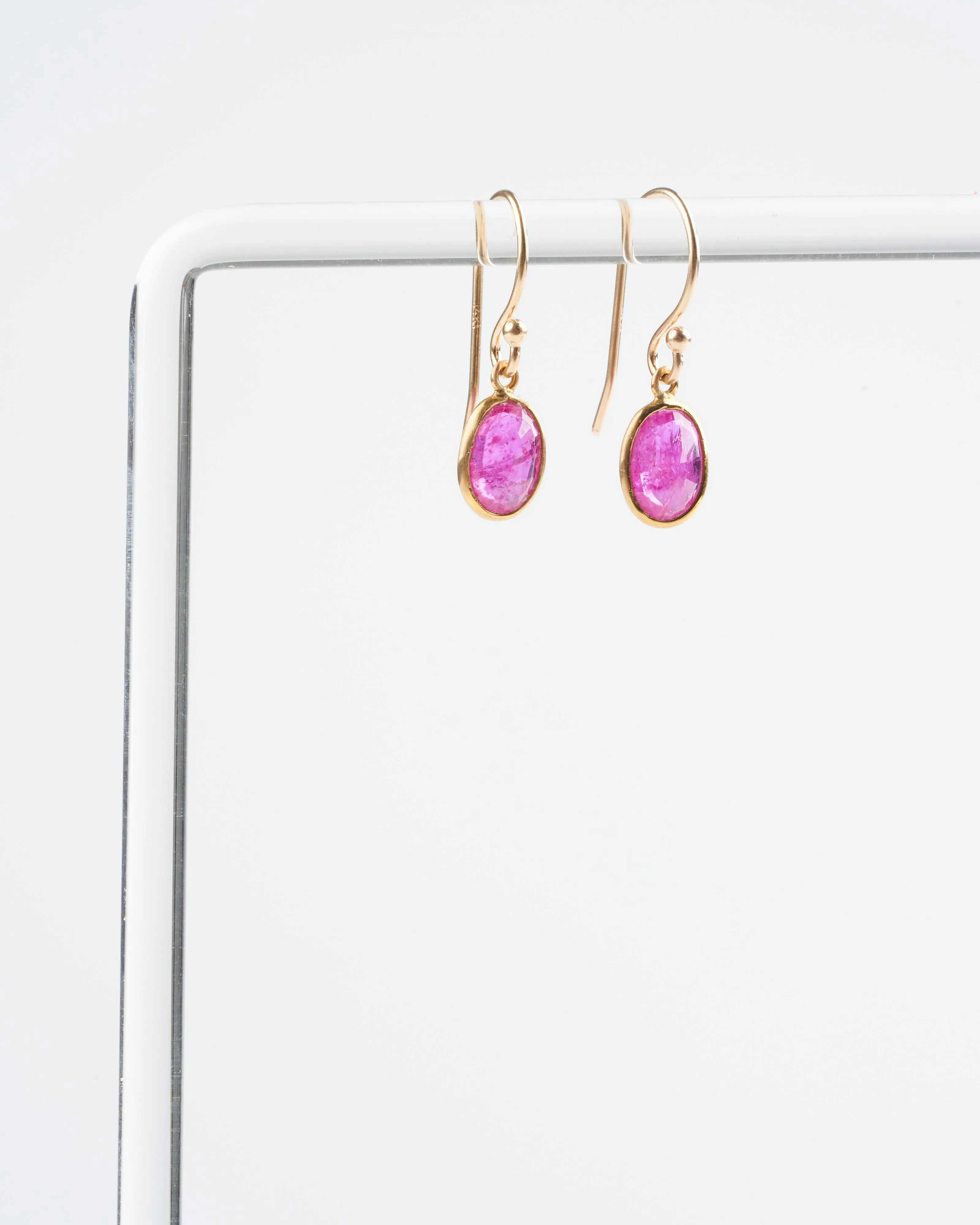 ruby drop earrings - pink