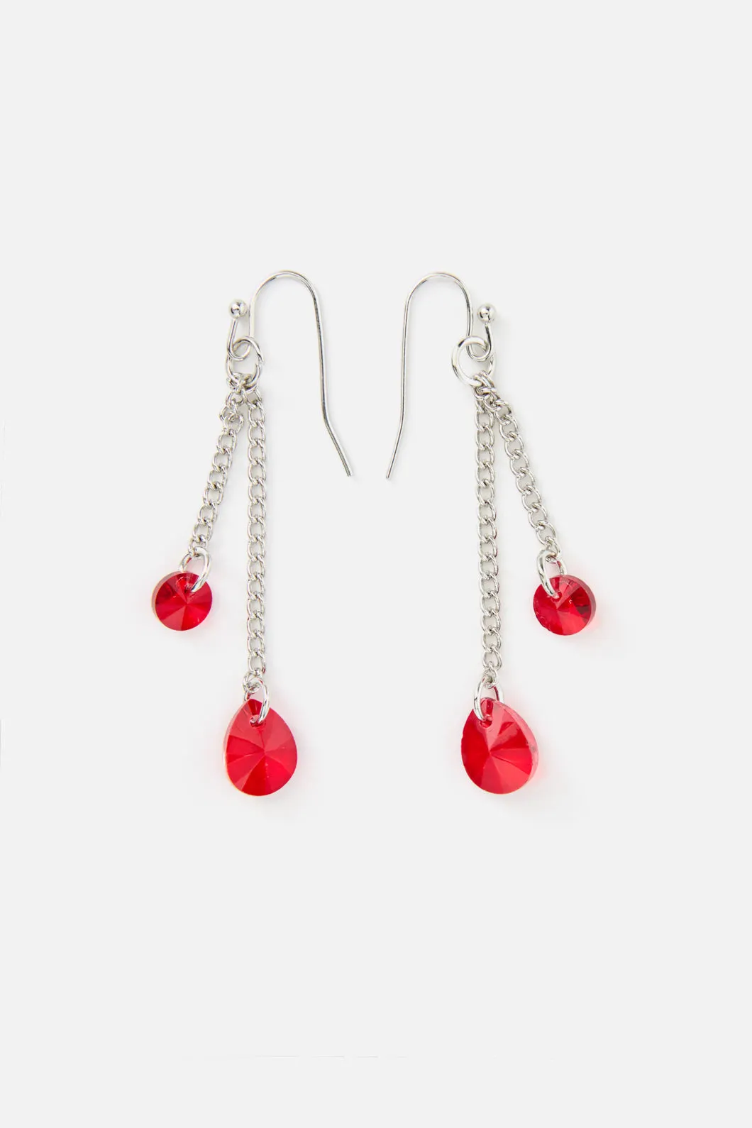 Ruby Floral Drop Earrings
