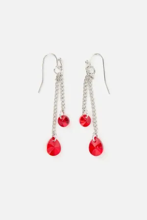 Ruby Floral Drop Earrings