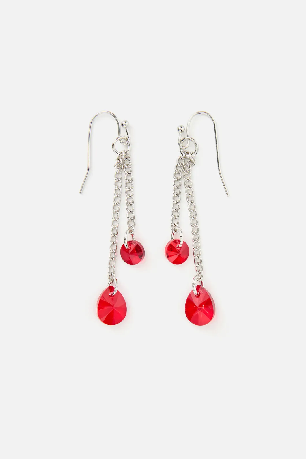 Ruby Floral Drop Earrings