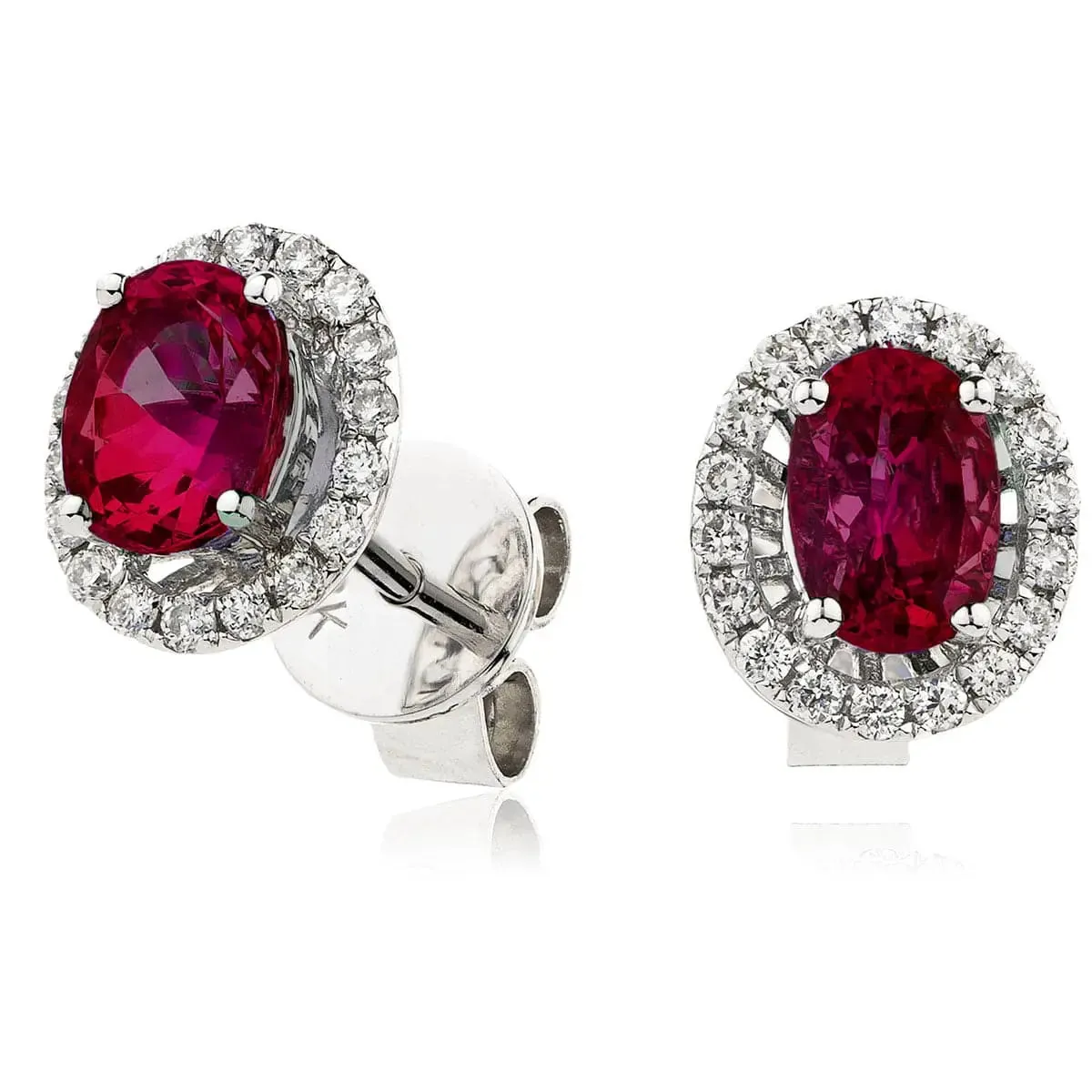 RUBY HALO STUD EARRINGS