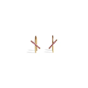 Ruby Horizon Mini Thread Earring