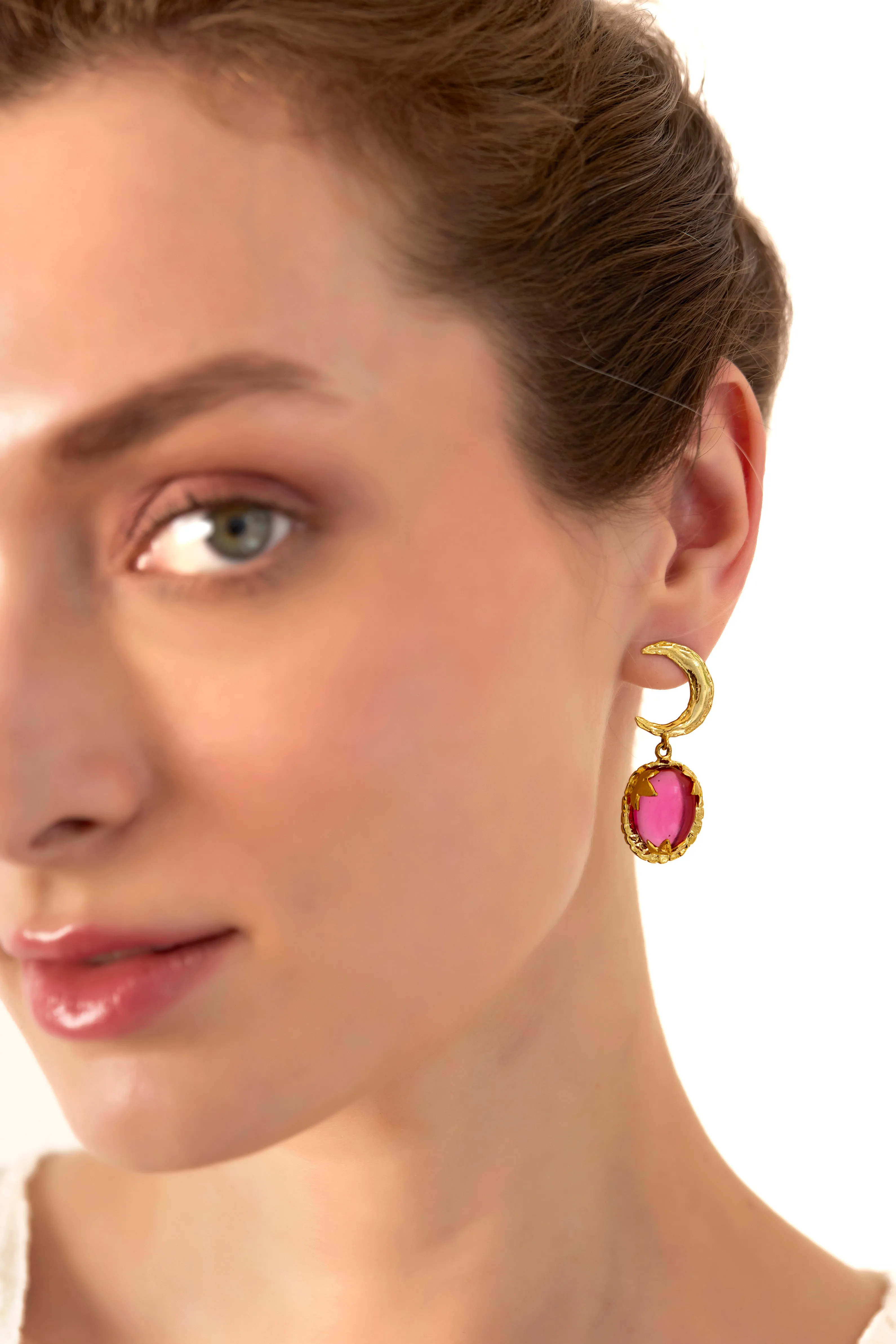 Ruby Moon Earrings