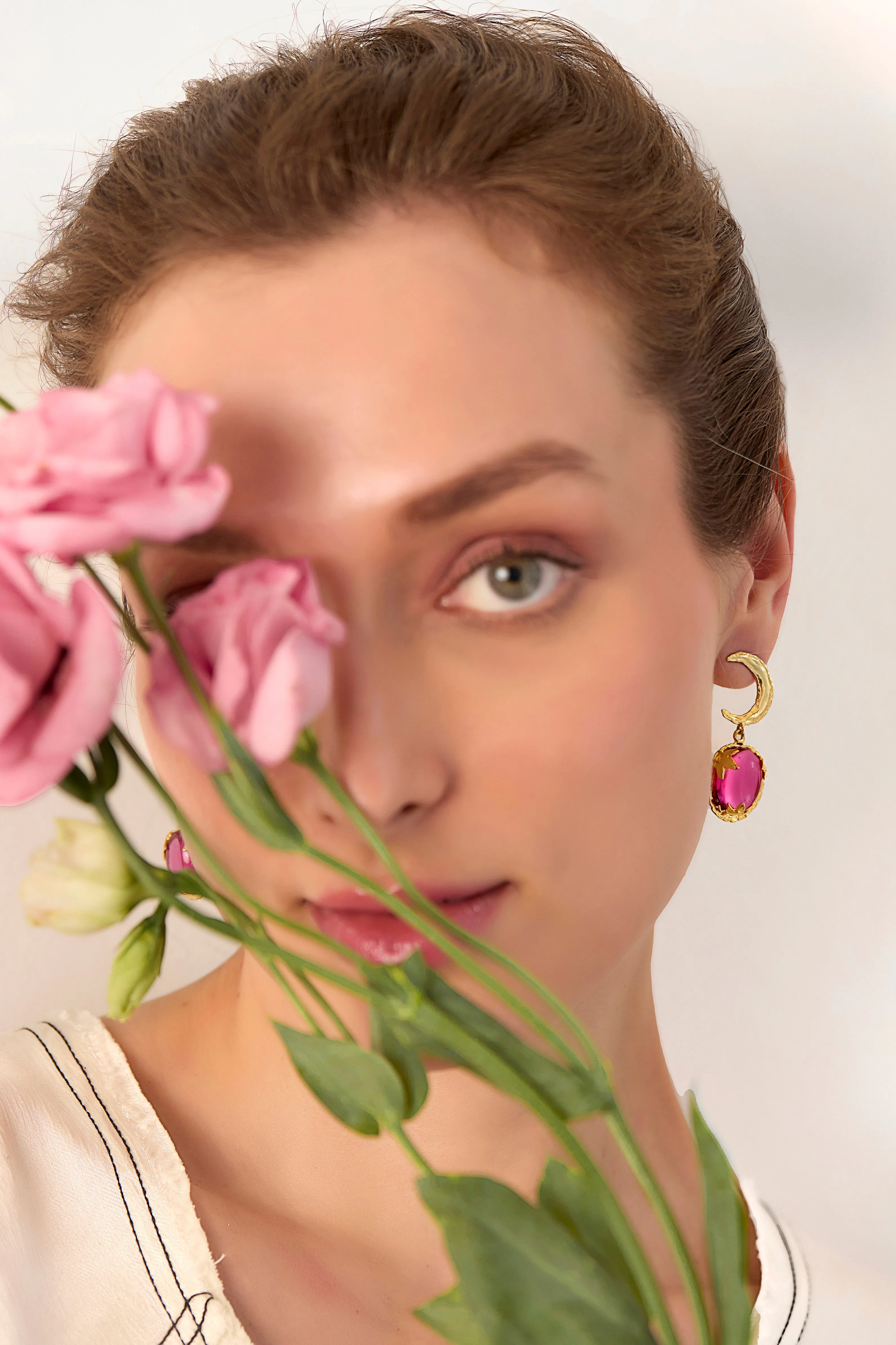 Ruby Moon Earrings