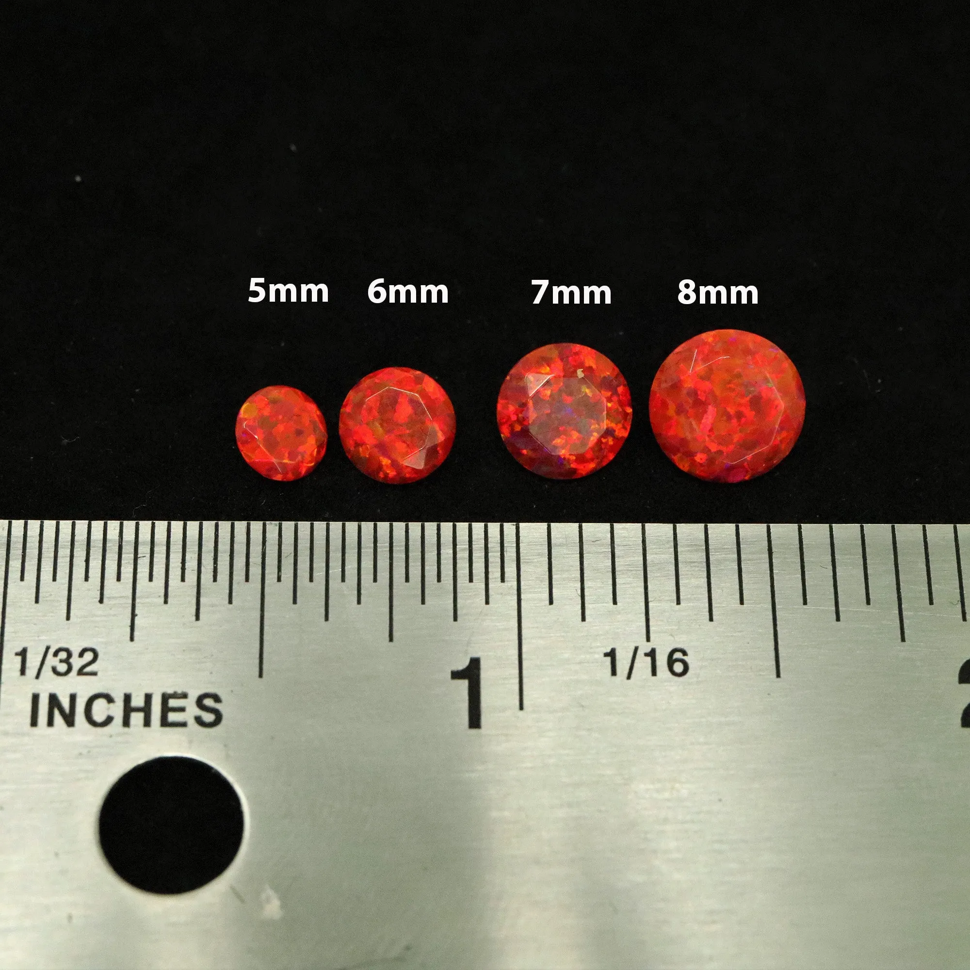 Ruby Red Opal Stud Earrings