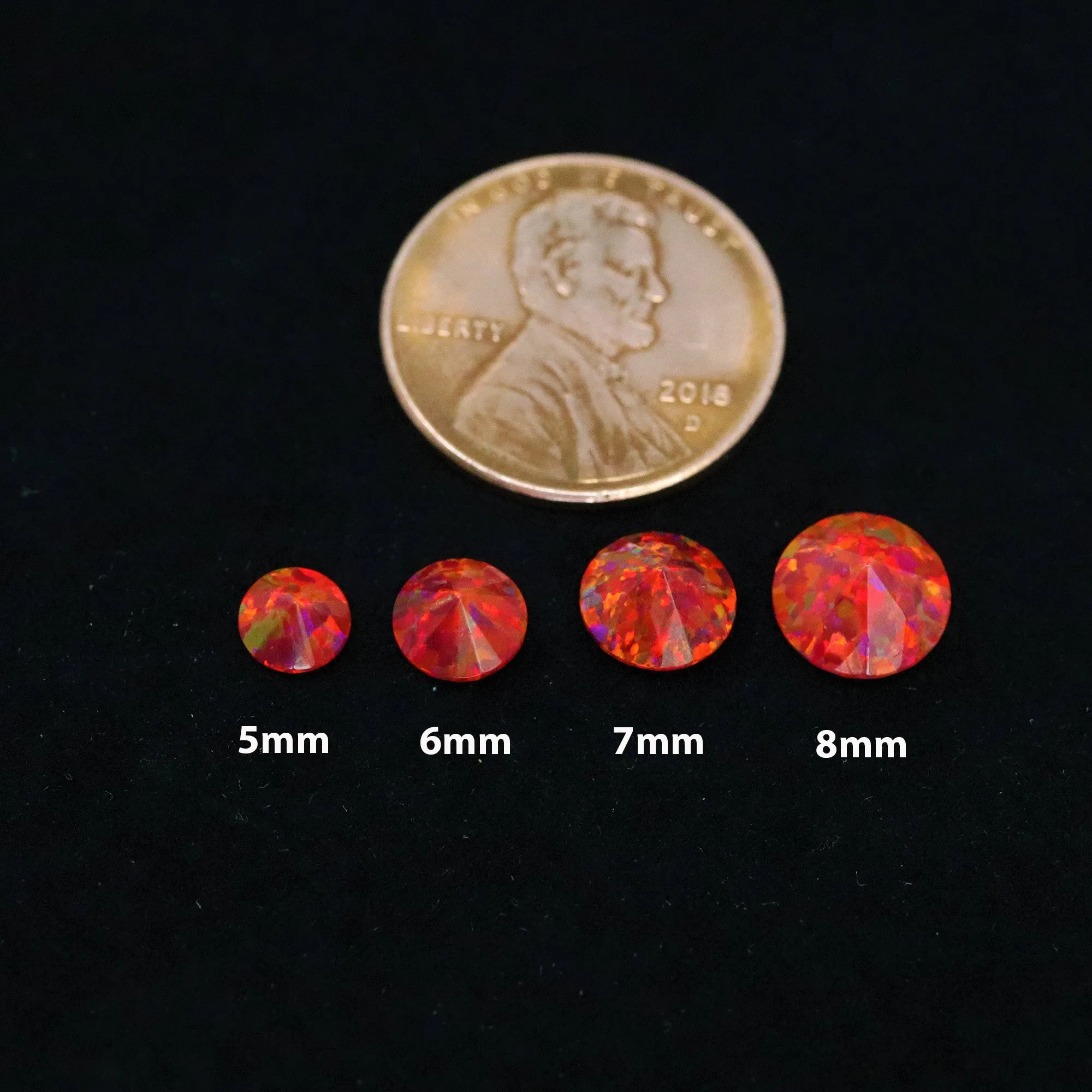 Ruby Red Opal Stud Earrings