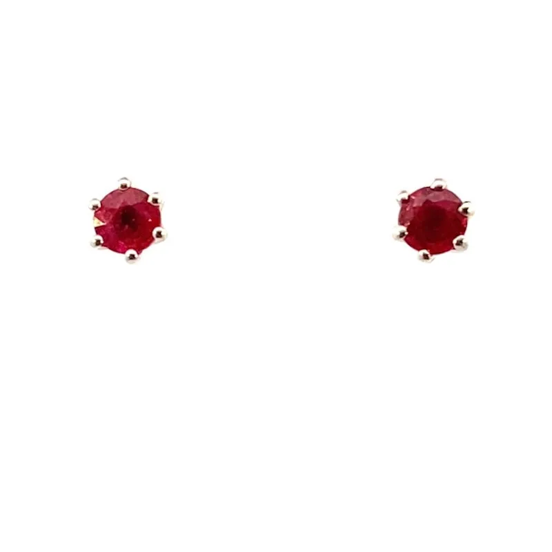 Ruby Stud Earrings - Natural - Artemis Collection - 18k