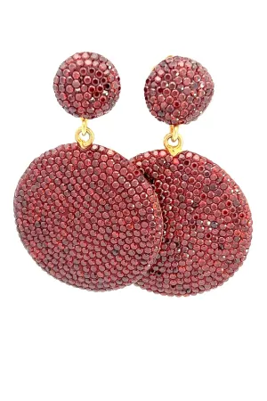 Rust Round Crystal Earring