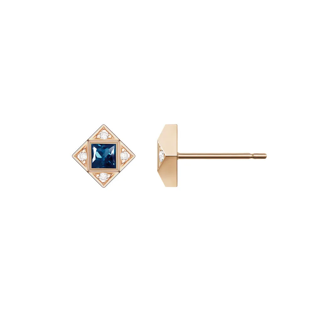 Sabina Earrings | White Diamonds & Sapphires