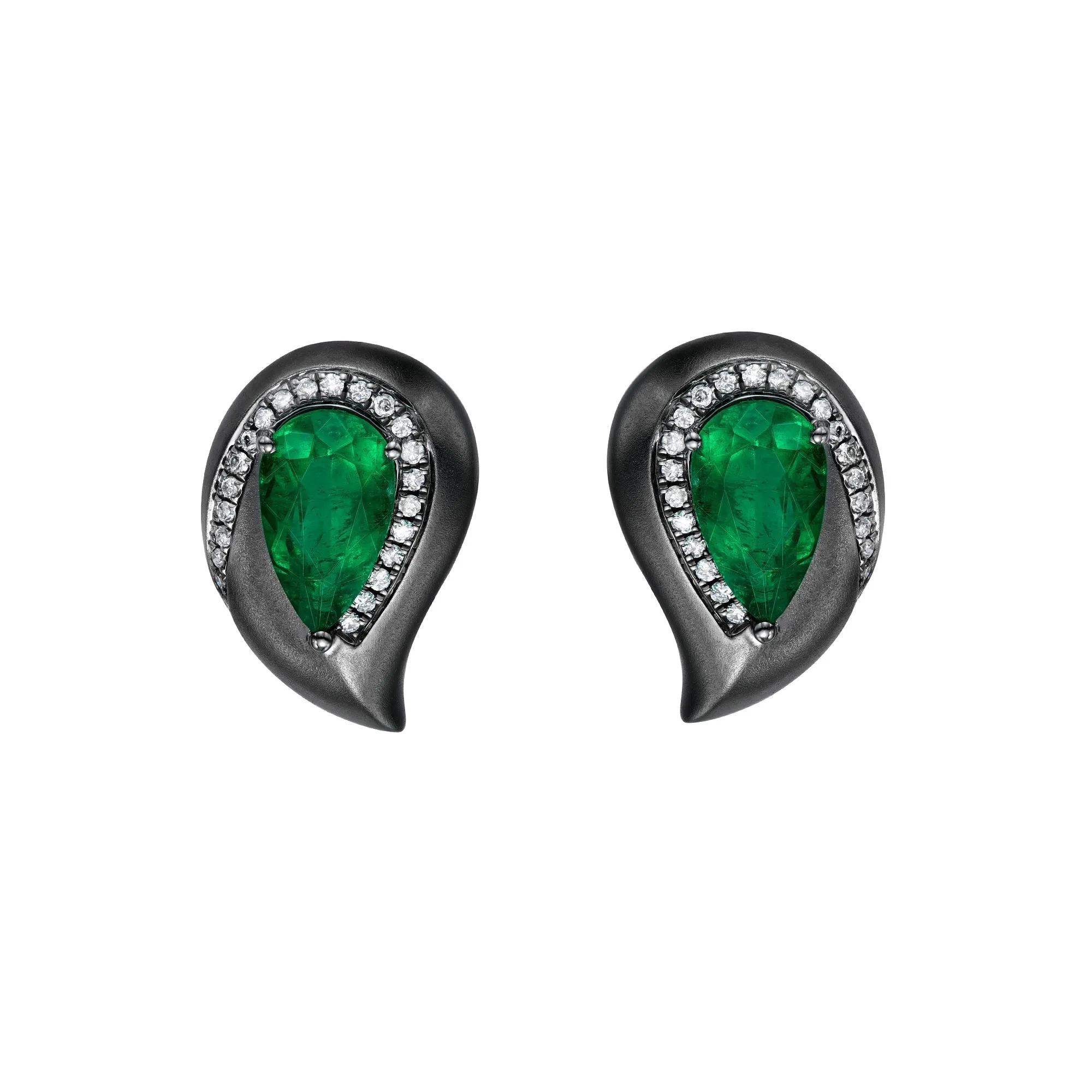 Sable Noir Frida Emerald Stud Earrings