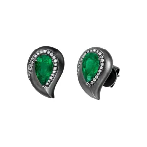 Sable Noir Frida Emerald Stud Earrings