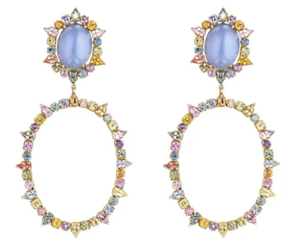 Sapphire & Blue Chalcedony Earrings