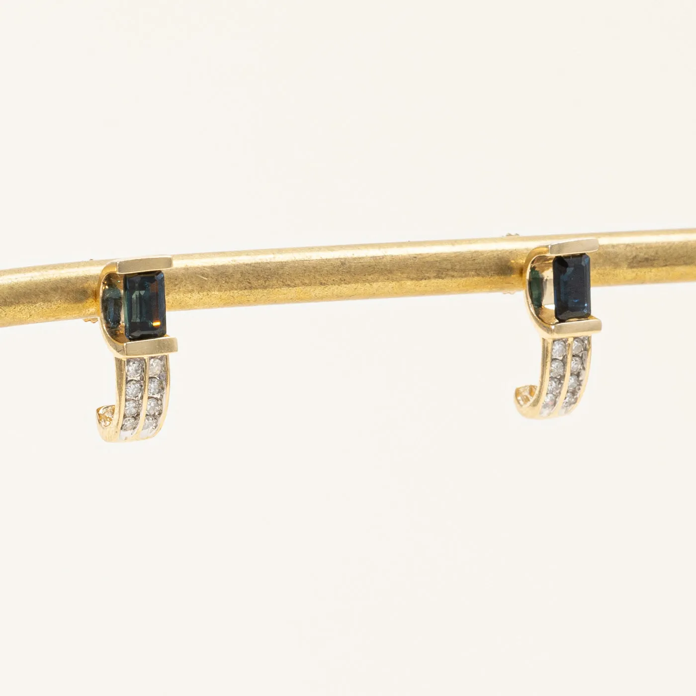 Sapphire & Diamond Earrings | 0.60ctw, 0.13ctw |
