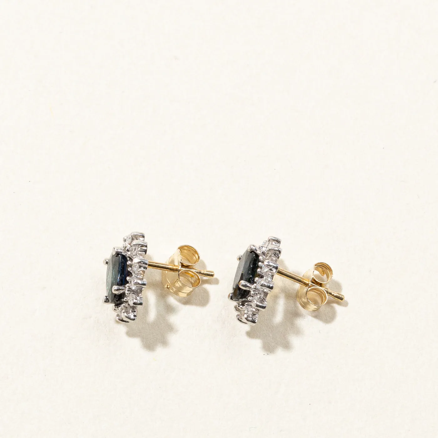 Sapphire & Diamond Stud Earrings | 1.00ctw | 0.12ctw |