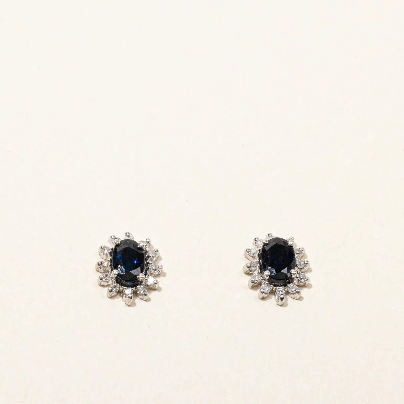 Sapphire & Diamond Stud Earrings | 1.00ctw | 0.12ctw |