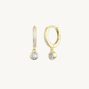 Sapphire Drop Hoop Earrings