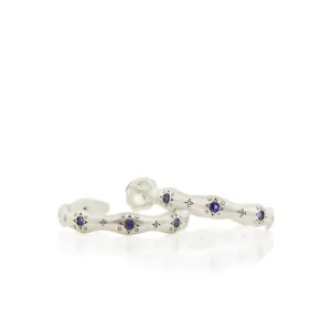 Sapphire Wavy Hoops