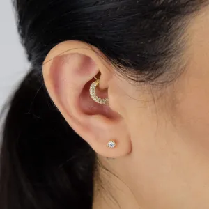 Scallop circle stud earring