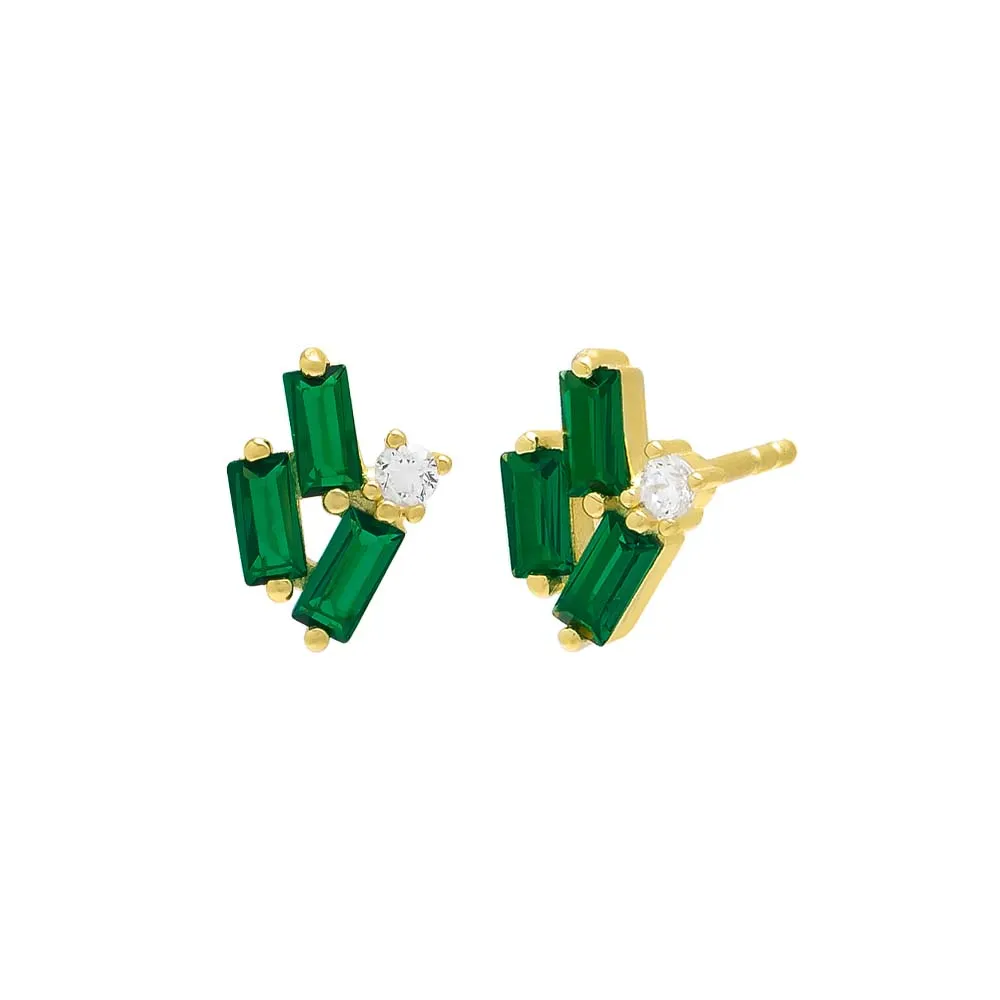 Scattered Baguette Stud Earring