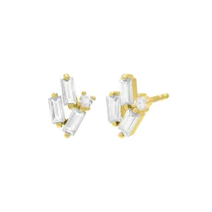 Scattered Baguette Stud Earring