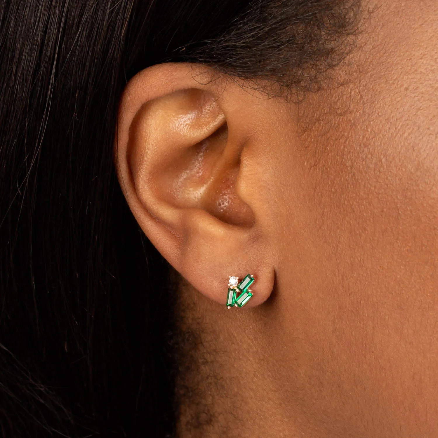 Scattered Baguette Stud Earring