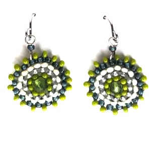 Seed Bead Starburst Earrings - Grasslands