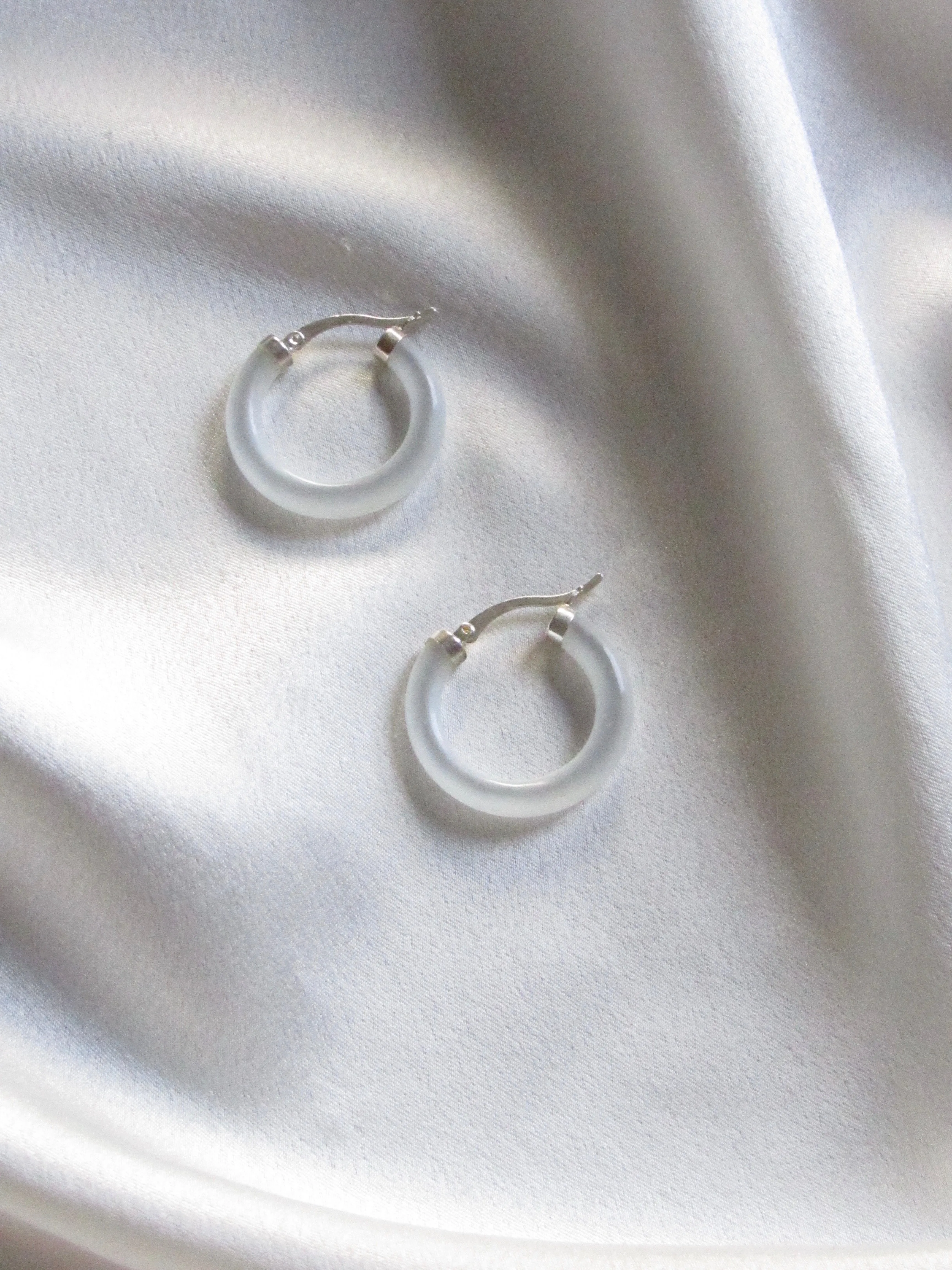 Selene Cat's Eye Crystal Hoop Earrings
