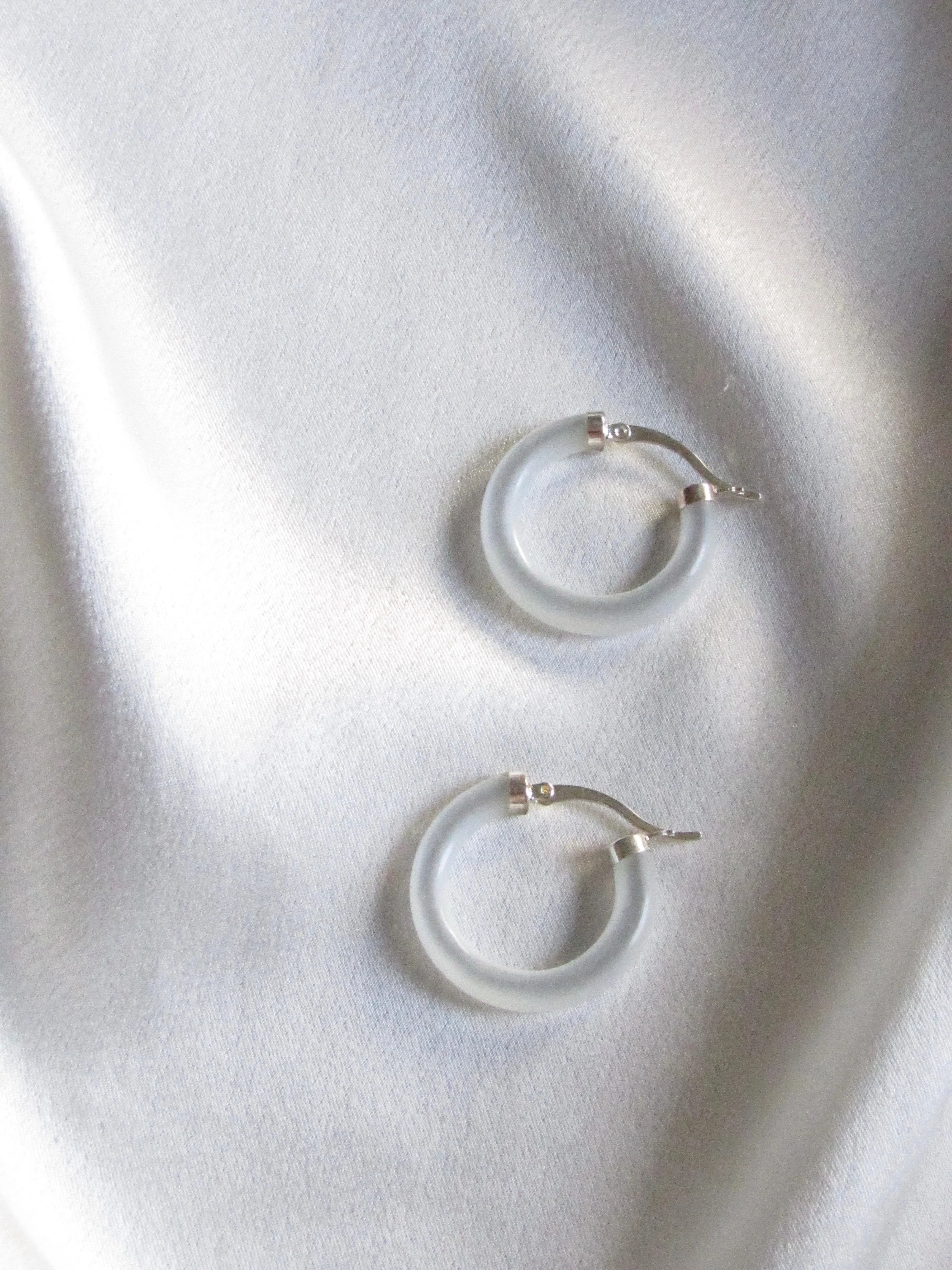 Selene Cat's Eye Crystal Hoop Earrings