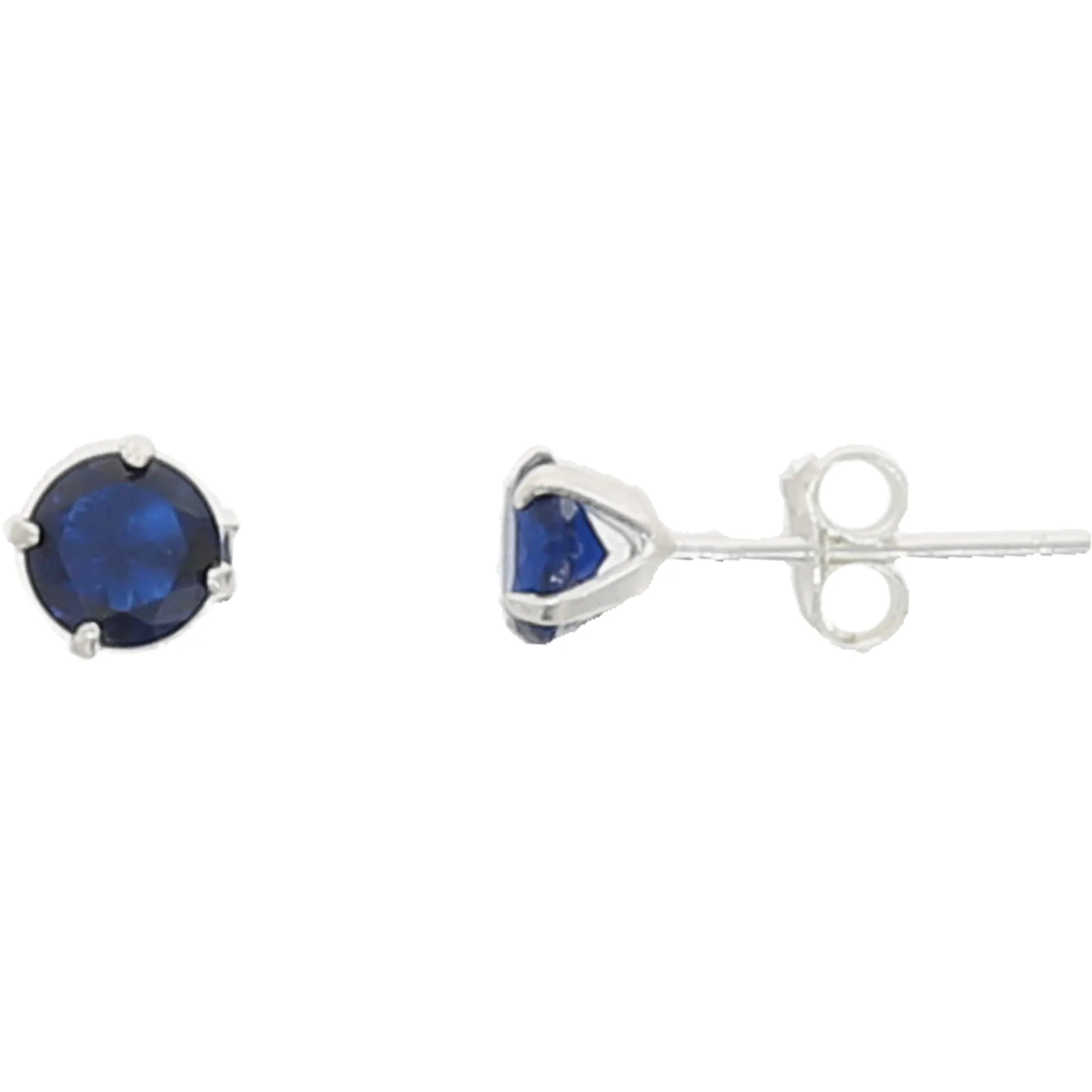 September 5mm Sterling Silver Cubic Zirconia Stud Earrings