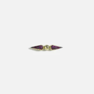 Shirley Pave Spear Studs - Ruby