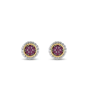 Silver & 18K Gold Prosecco Ruby Stud Earrings