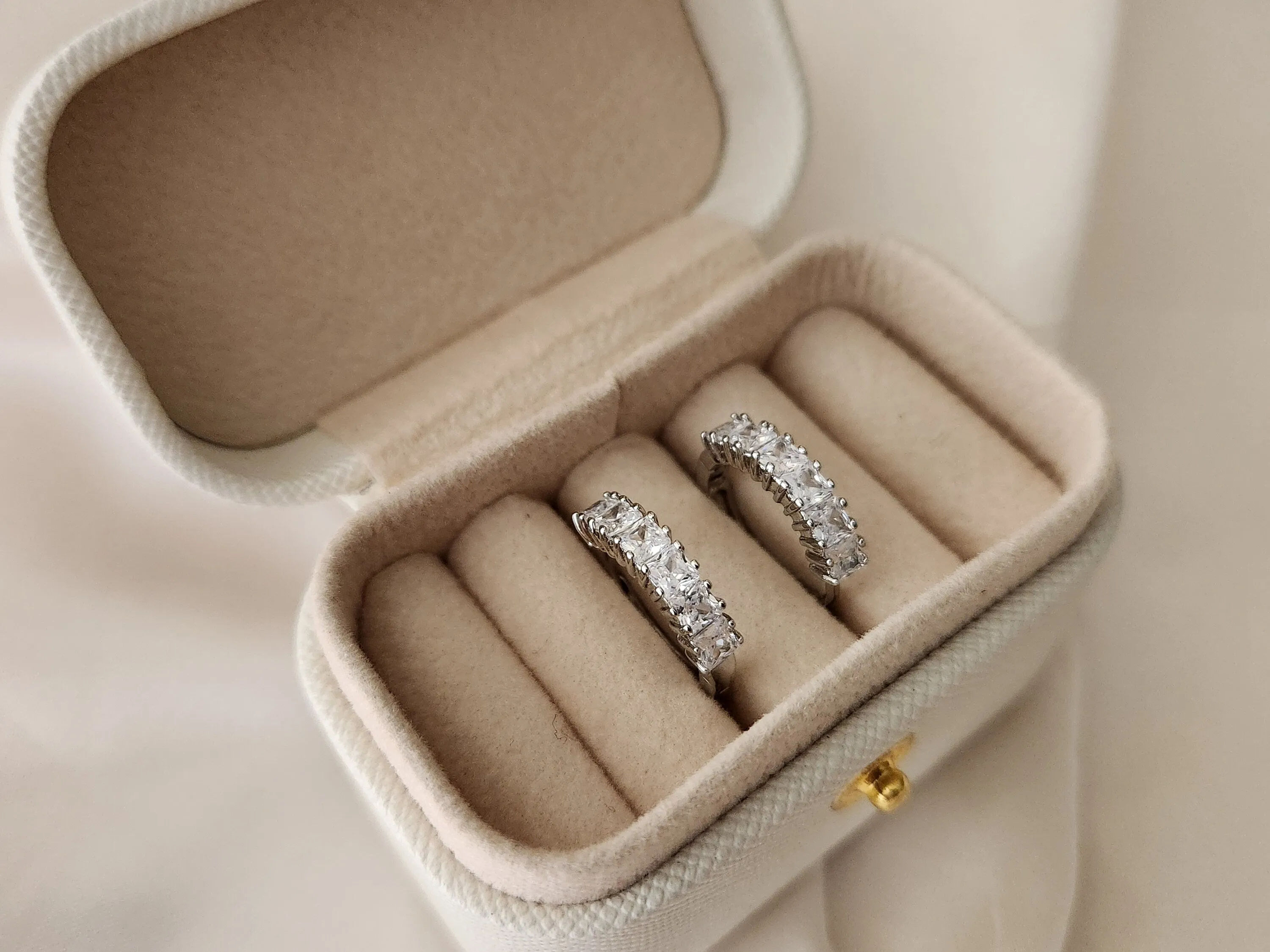 Silver Hoop CZ  Earrings ,Gold Filled Diamond Minimalist Jewelry, Birthday Gift.