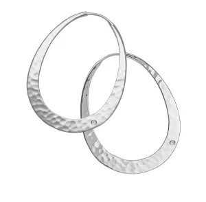 Silver Oval Venus Hoop Earrings