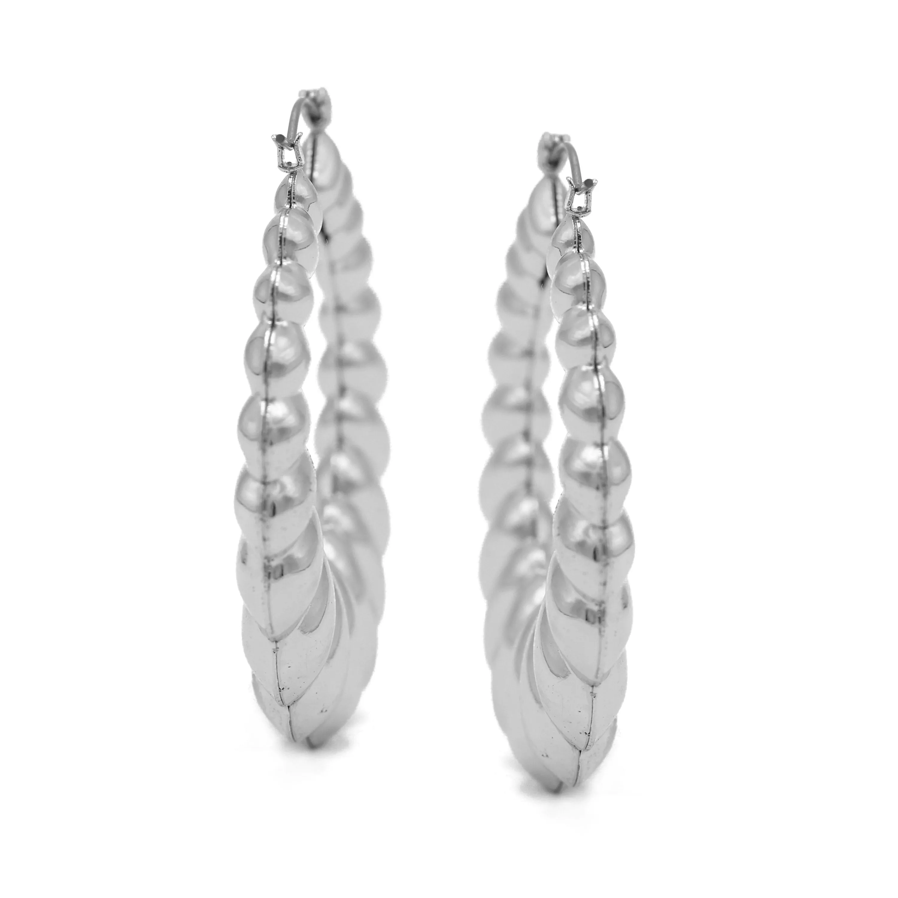 SILVER ROUND HOOP EARRINGS#HNE90619SL(SA11/LD14)