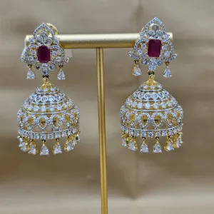 Silver Ruby Jhumka