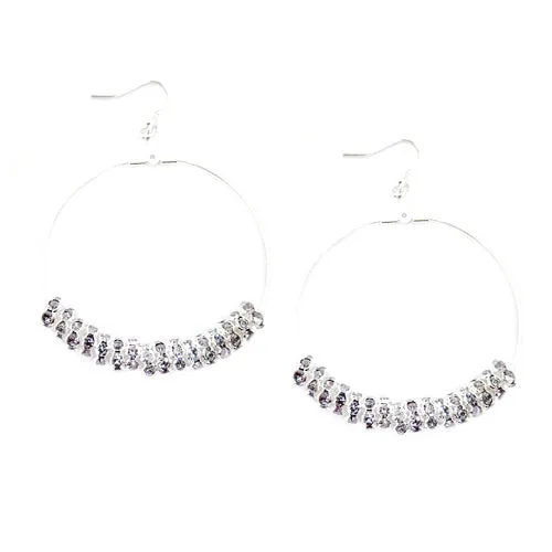 SILVER VIOLET ROUND EARRINGS  #ER1326_S-VIOLET (LC5)