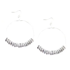 SILVER VIOLET ROUND EARRINGS  #ER1326_S-VIOLET (LC5)