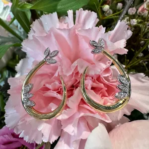 Simon G Diamond 18K Two Tone Gold Earrings LE4690