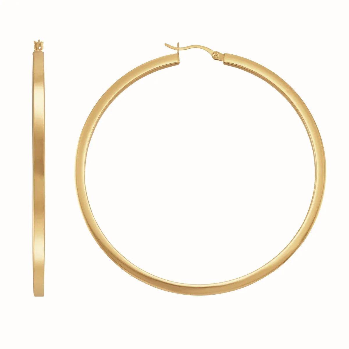Simone I Smith Collection 18KT Yellow Gold Plated Sterling Silver 65X3MM Flat Edge Hoop Earrings
