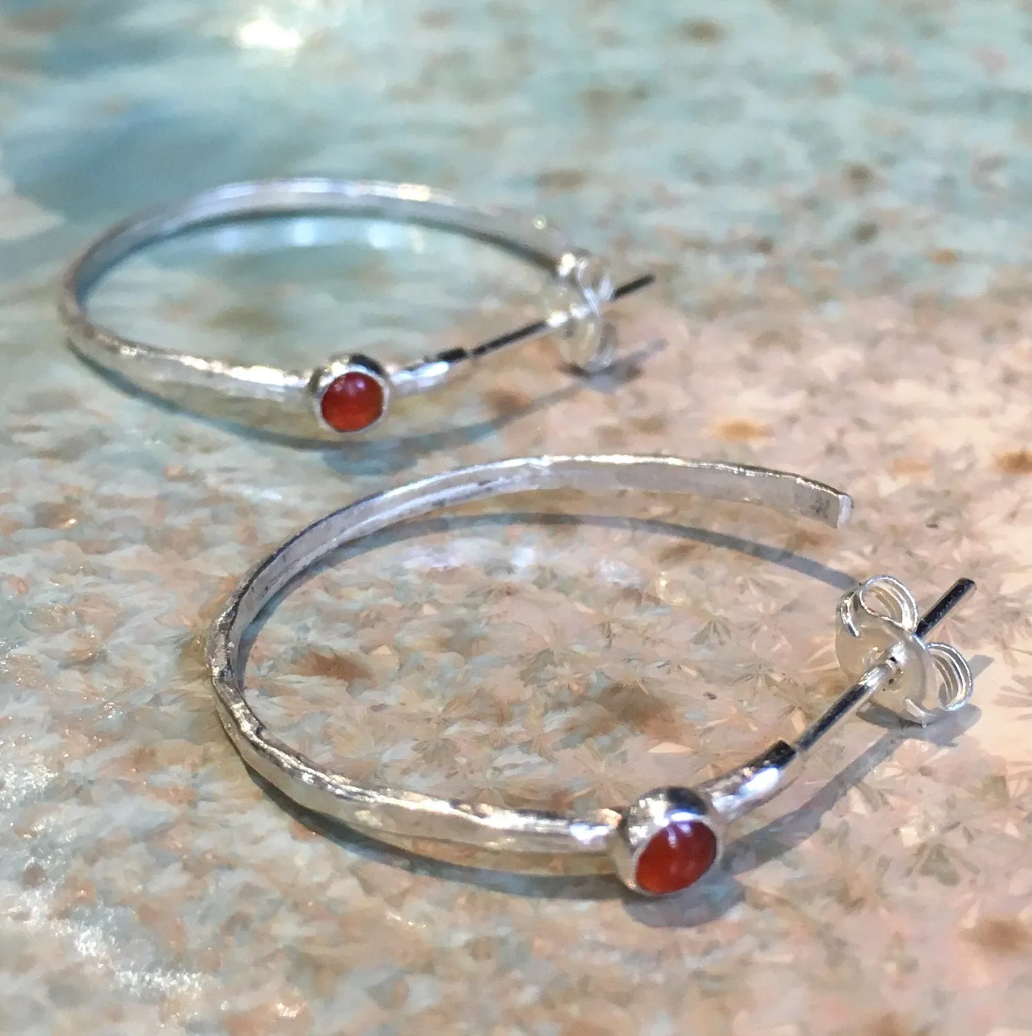 Simple Silver Hoops - Edge.