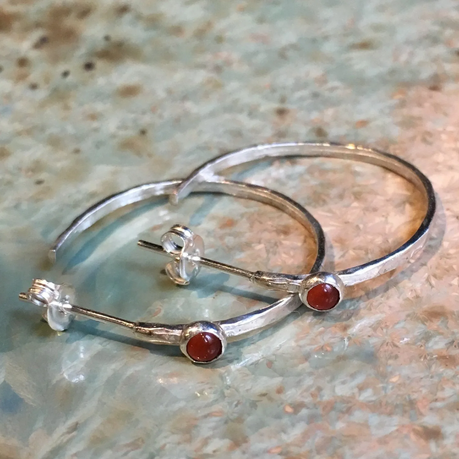 Simple Silver Hoops - Edge.