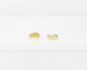Small dome cuff, twist chunky cuff, mini croissant, gold cuff earrings, shell shaped, vintage twist earring, no piercing, wrap earring