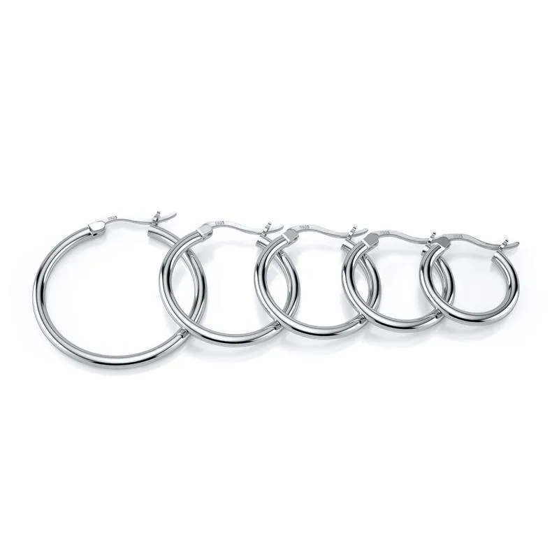 Small Elegant Hoop Earrings 925 Sterling Silver Nice Circle Round Huggie Hoop Earrings Luxury For Women Men Fashion