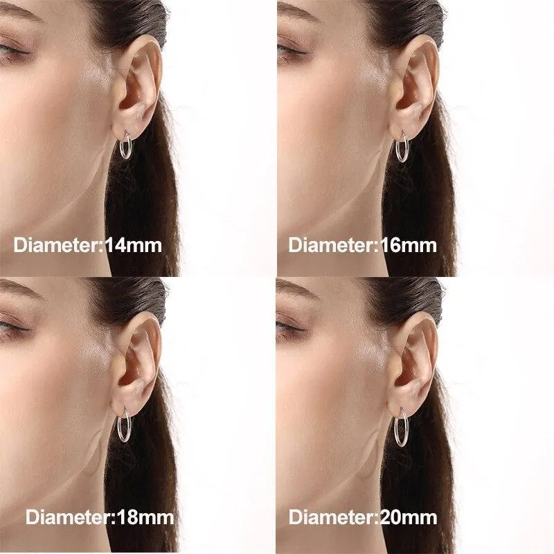 Small Elegant Hoop Earrings 925 Sterling Silver Nice Circle Round Huggie Hoop Earrings Luxury For Women Men Fashion