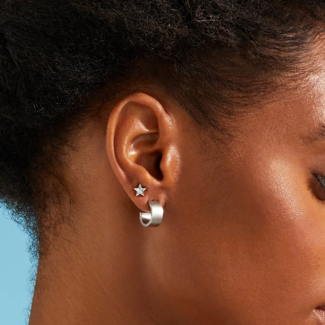 Small Flat Edge Hoop Earrings